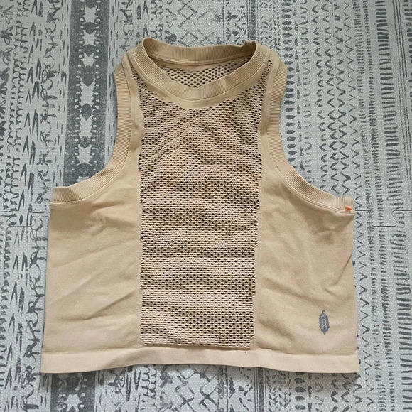 🌸clearance FREE PEOPLE MOVEMENT MESH IN SESSION‎ TANK - LATTE - Picture 3 of 7